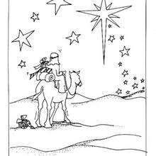 Magi king in the desert coloring page