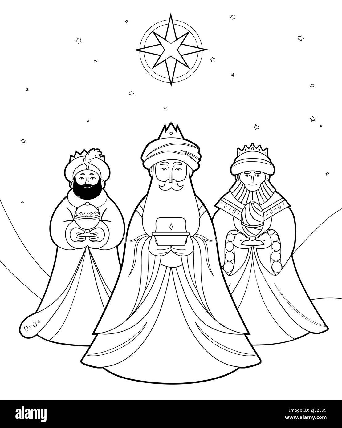 The three magi star art black and white stock photos images