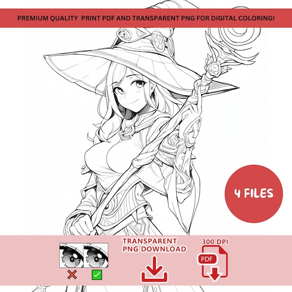 Anime coloring page the magi dpi pdf and transparent png coloring pages for teens and adults