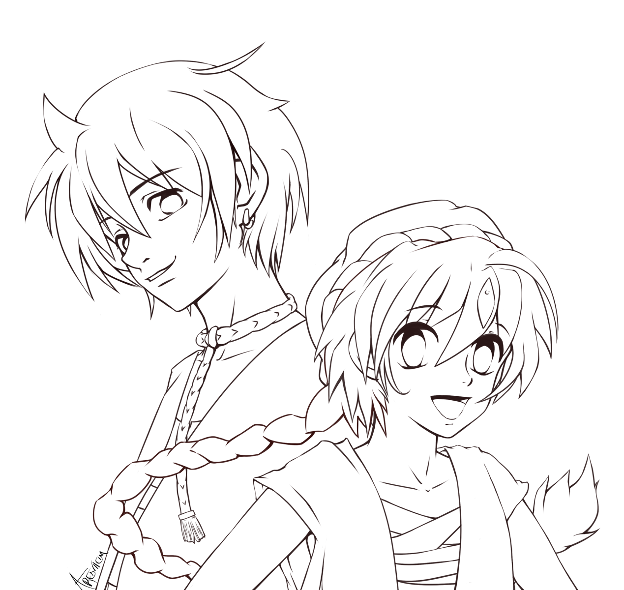 Magi line art by arenheim on