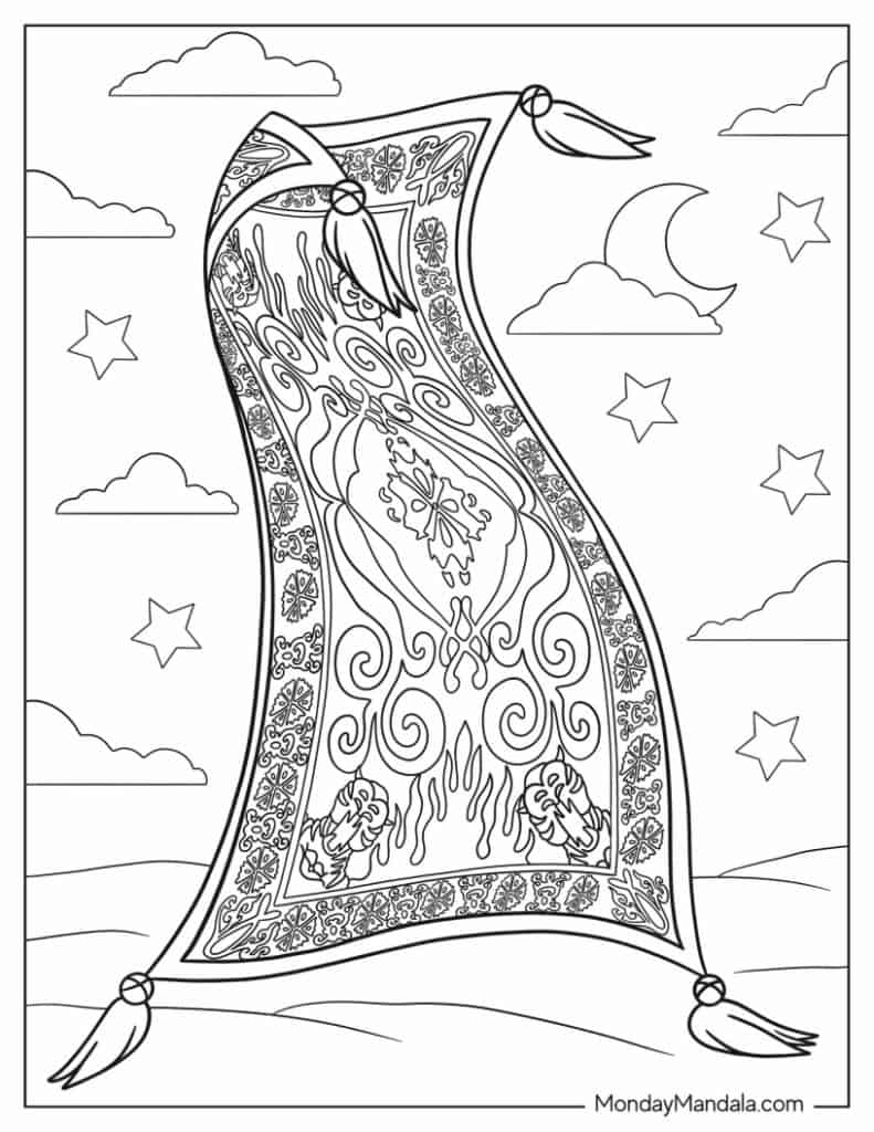 Aladdin jasmine coloring pages free pdf printables