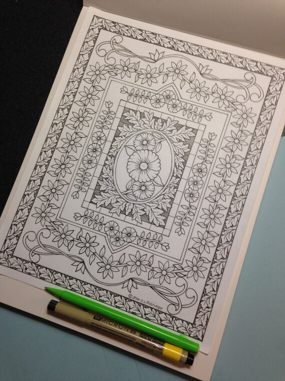 Floral magic carpet coloring page