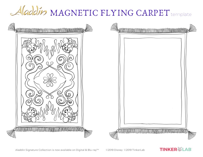 Free printable aladdin flying carpet craft