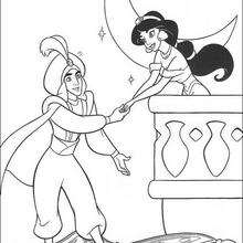 Jasmine aladdin and magic carpet coloring pages