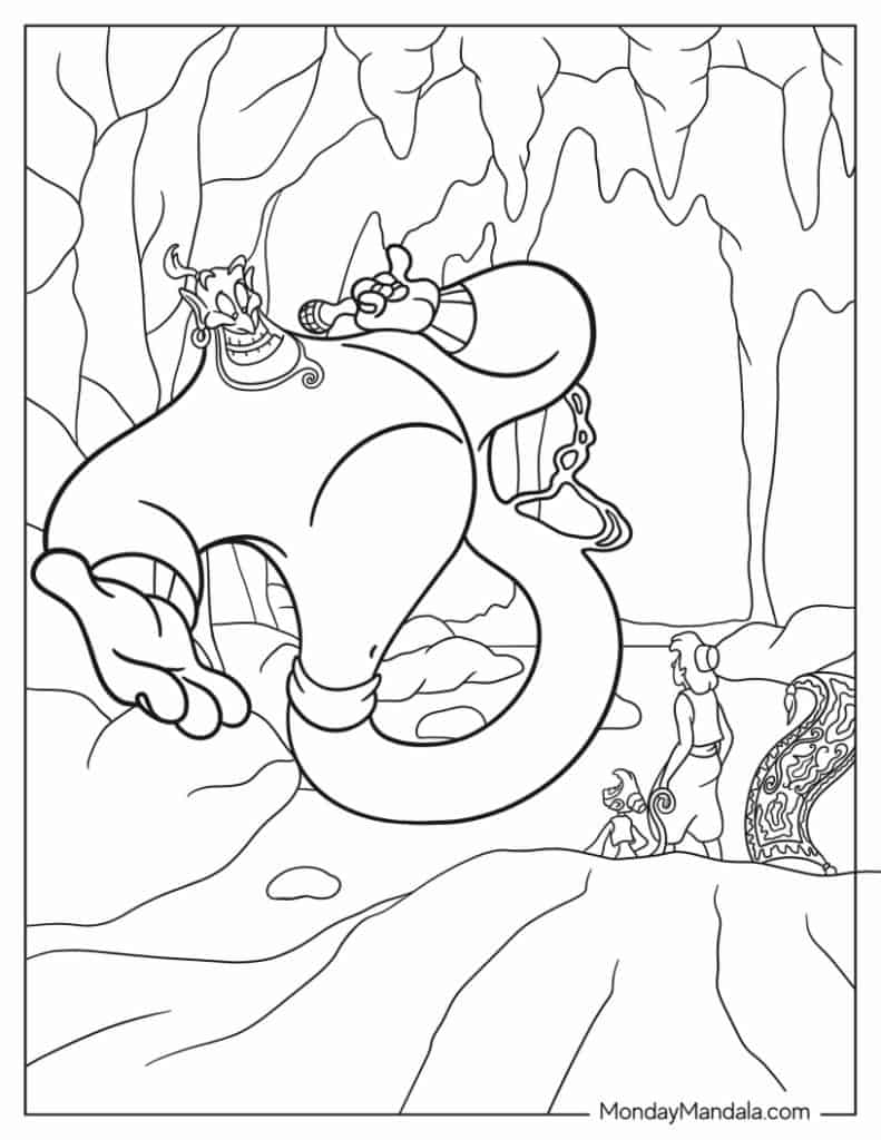 Aladdin jasmine coloring pages free pdf printables