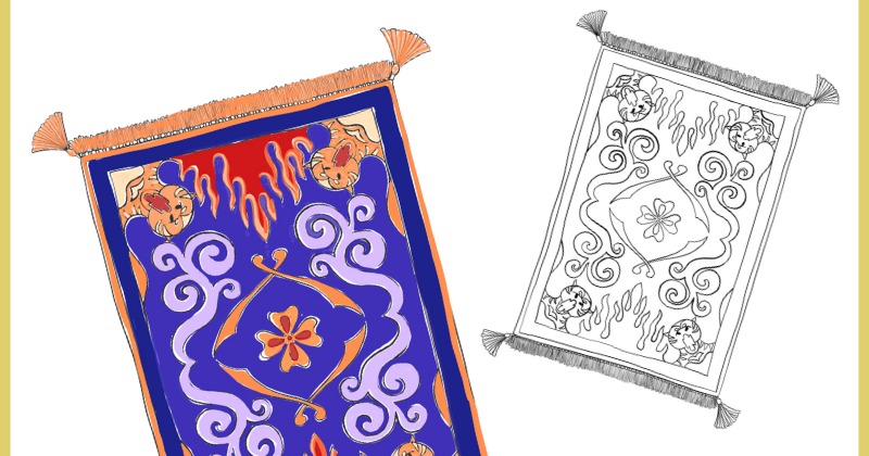 Free printable aladdin flying carpet craft