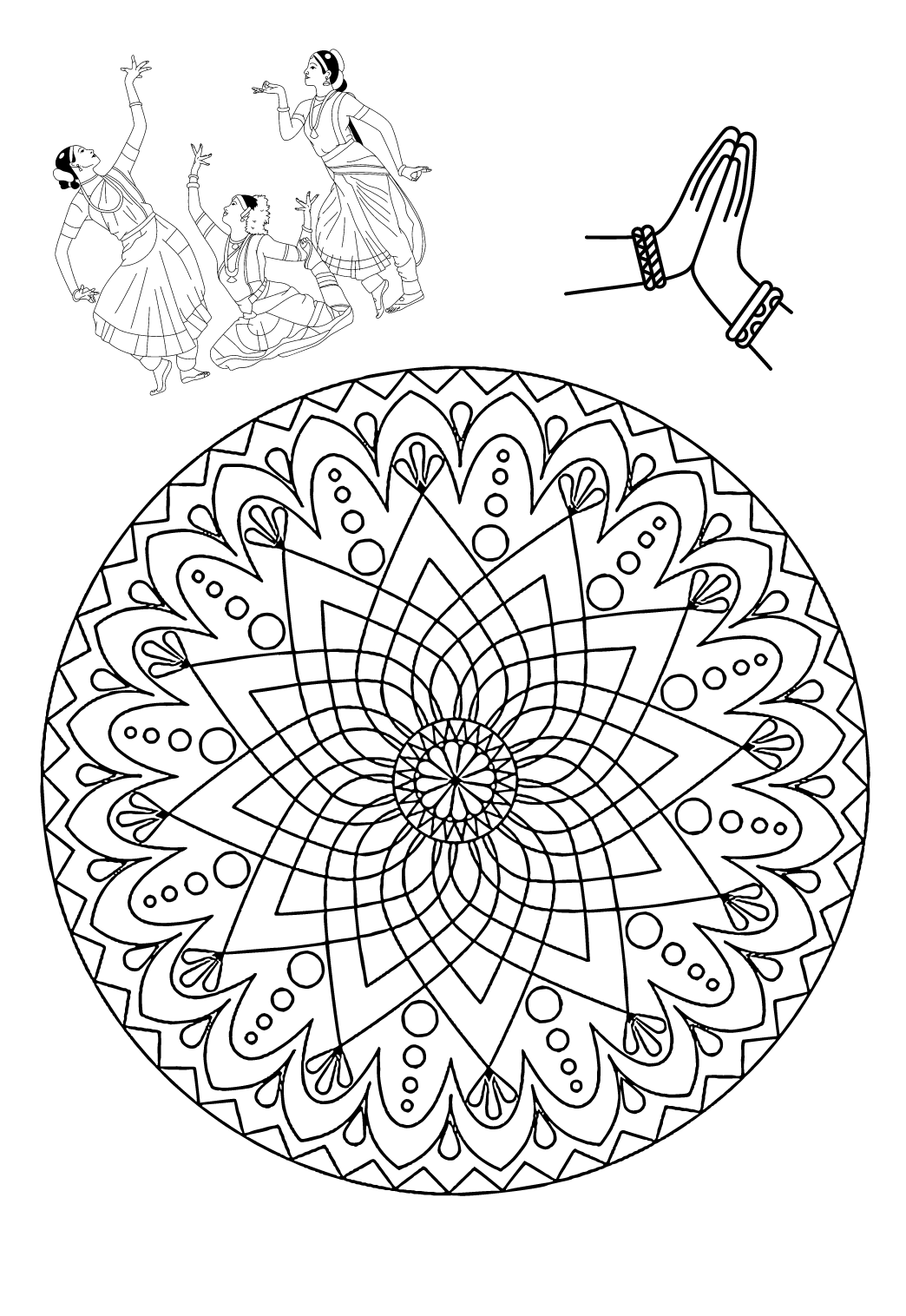 Free printable mandala magic coloring page for adults and kids