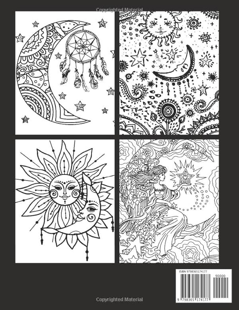 Moon magic coloring book incredible illustrations with amazing coloring pages of moon magic for adults fun and relaxation perfect gift for special occasions joy rainbow books