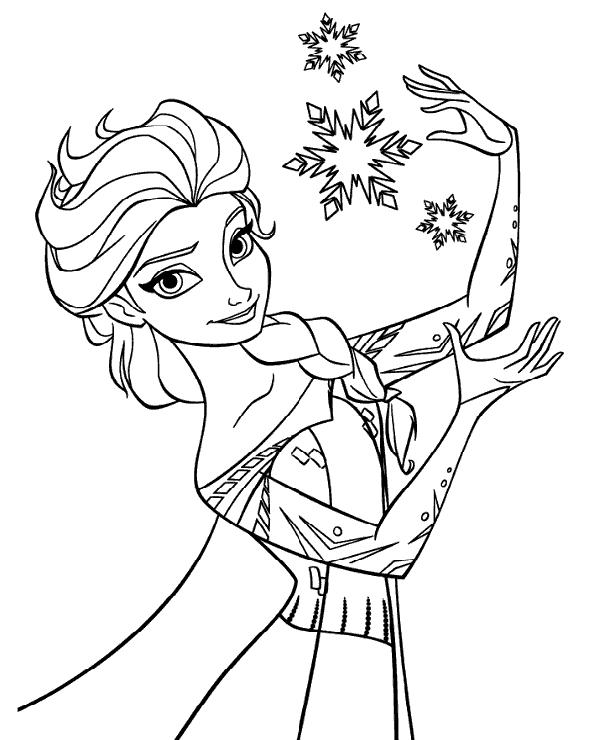 Elsa magic coloring page for girls