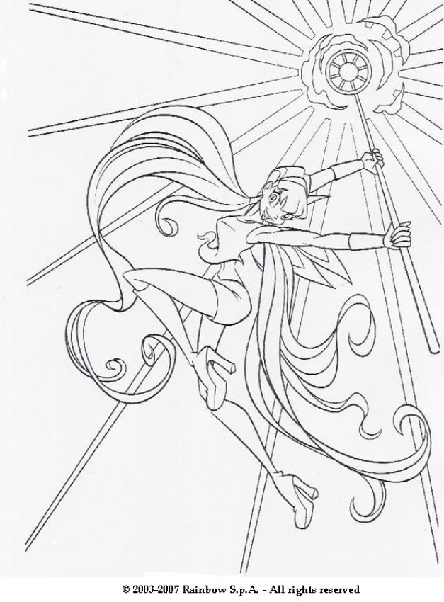 Tecna with her magic power coloring pages