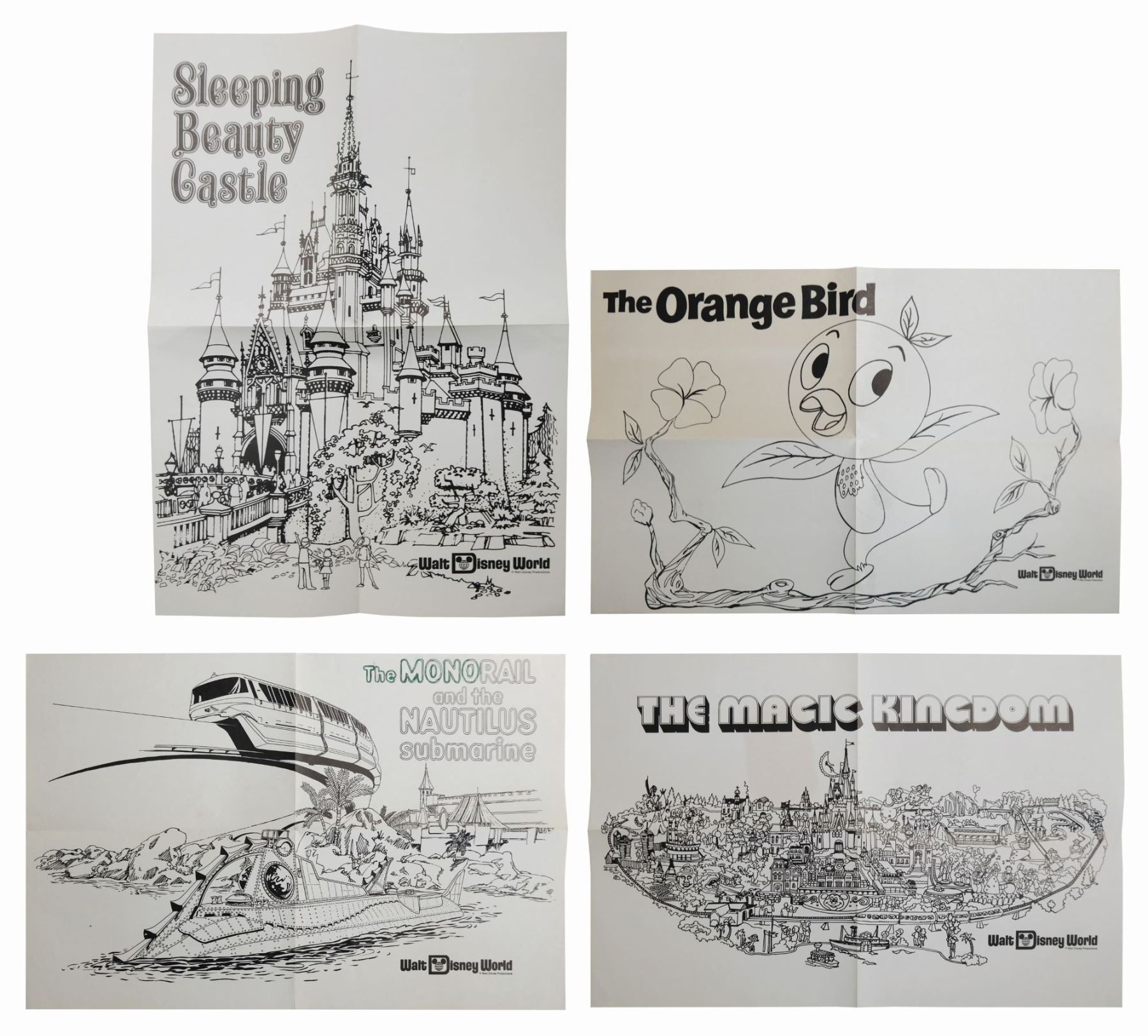 Set of general mills magic kingdom coloring pages