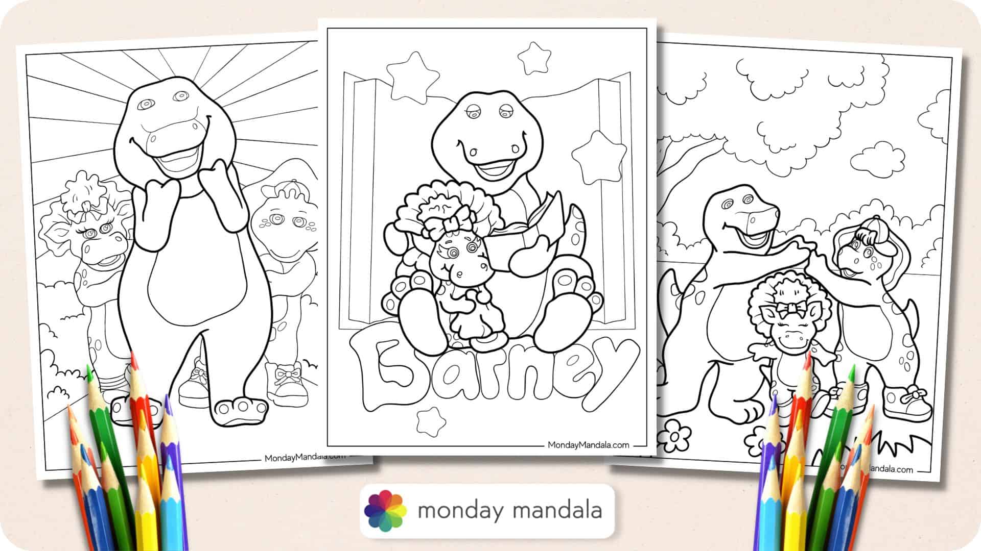 Barney coloring pages free pdf printables
