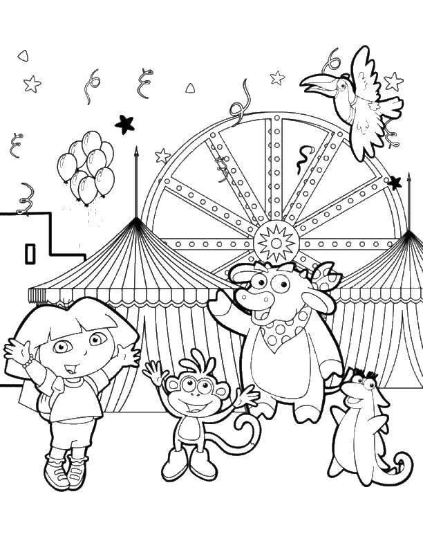 Online coloring pages coloring page dasha and her friends dasha traveler download print coloring page
