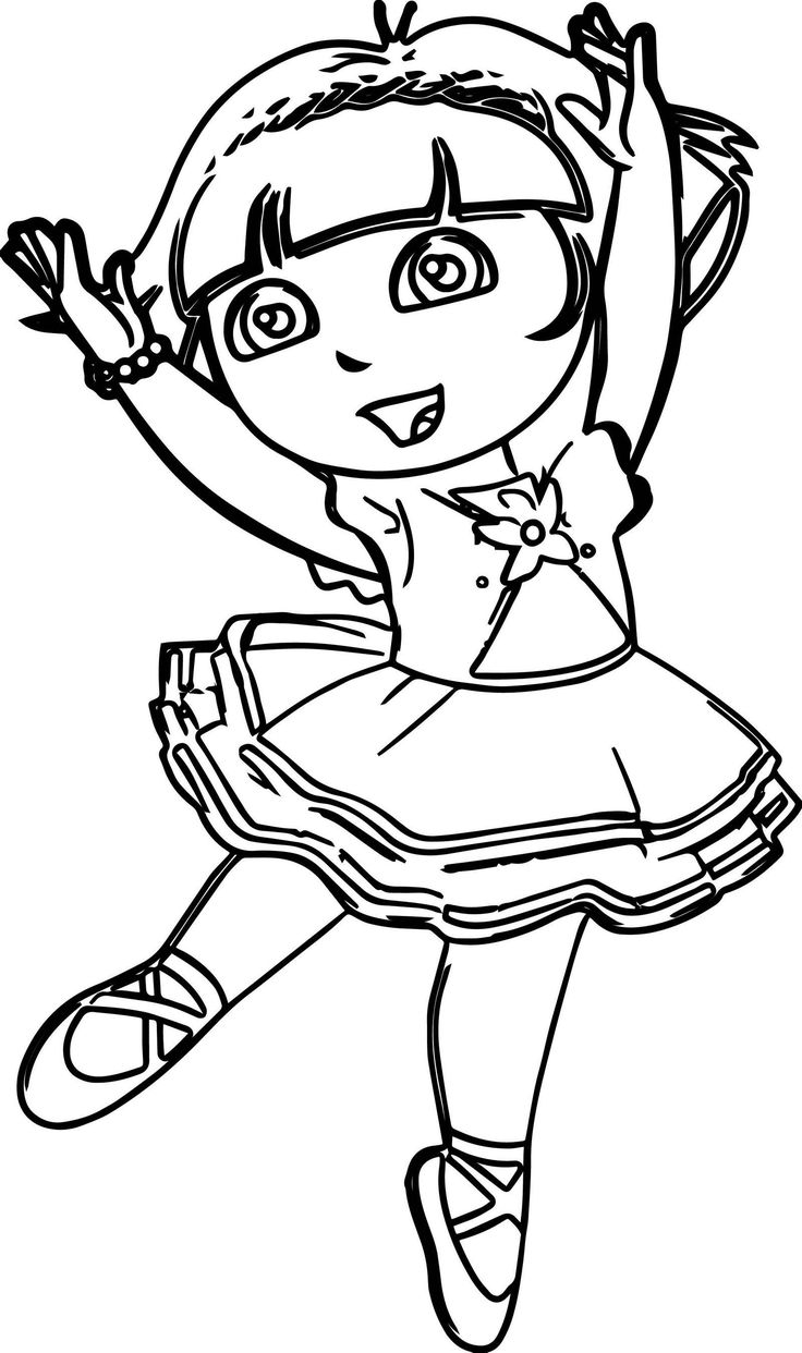 Dora the explorer ballerina coloring page ballerina coloring pages coloring pages cartoon coloring pages