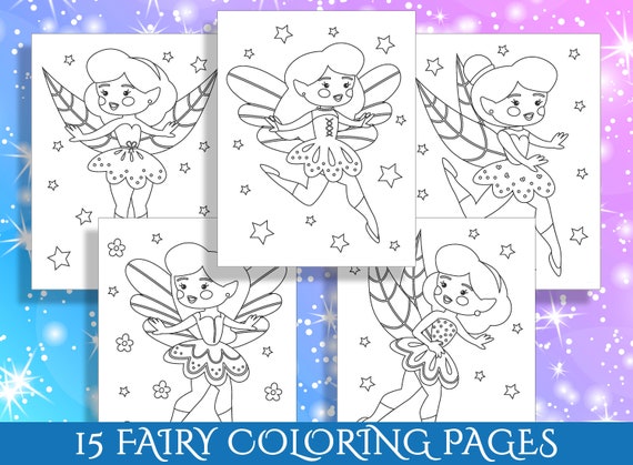 Fairy fun for little ones magical coloring pages for preschool and kindergarten kids pdf file instant download