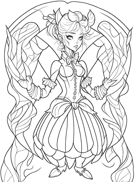 Premium vector step into the spectacular magical circus coloring page for kids