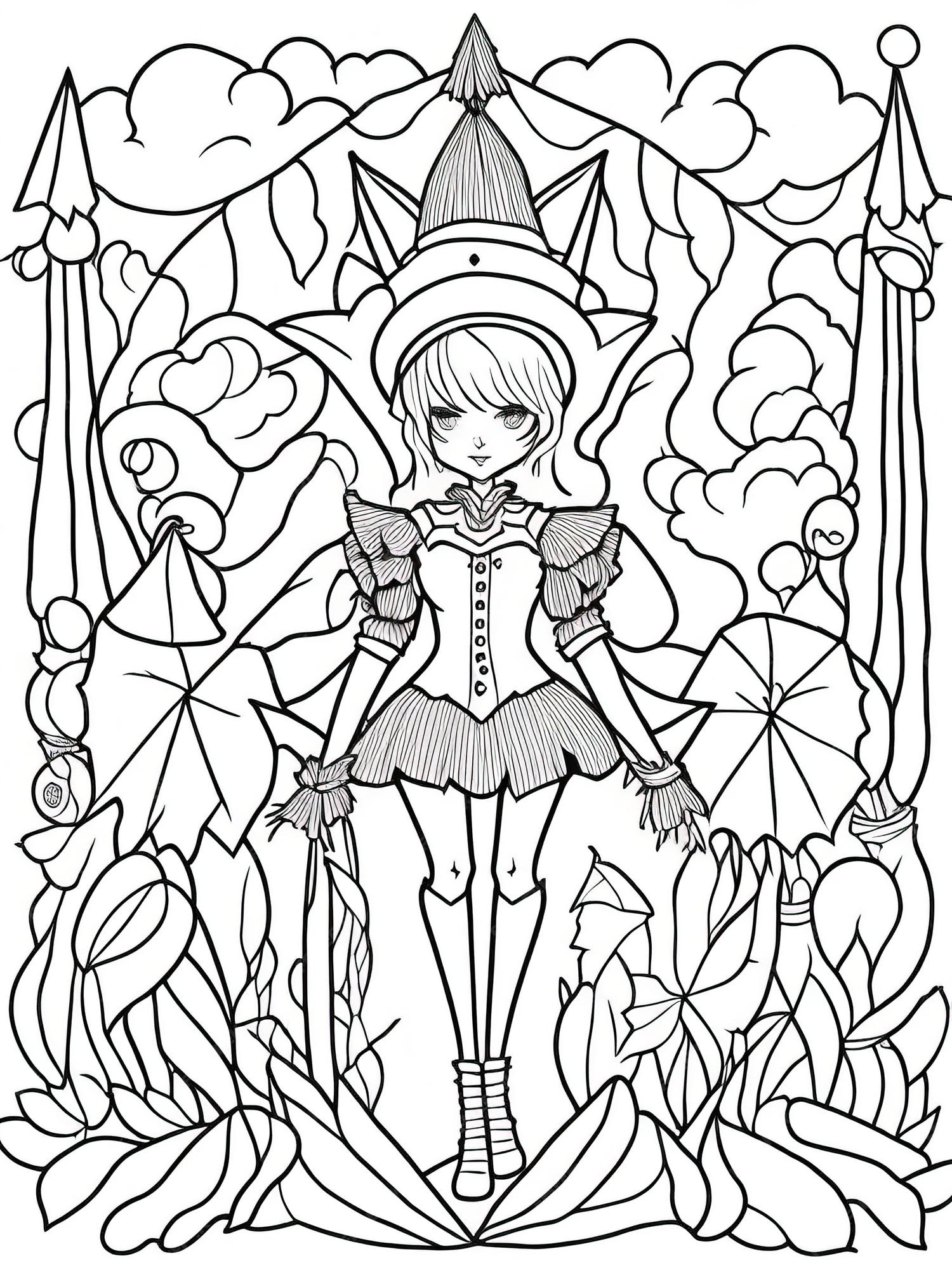 Premium vector whimsical wonders magical circus coloring adventure for kids