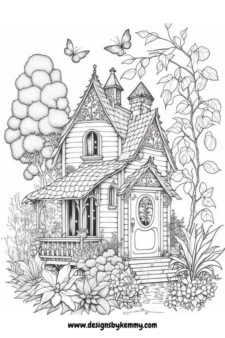 Magical house coloring page free adult coloring pages designs by kemmy free adult coloring pages coloring book art coloring pages
