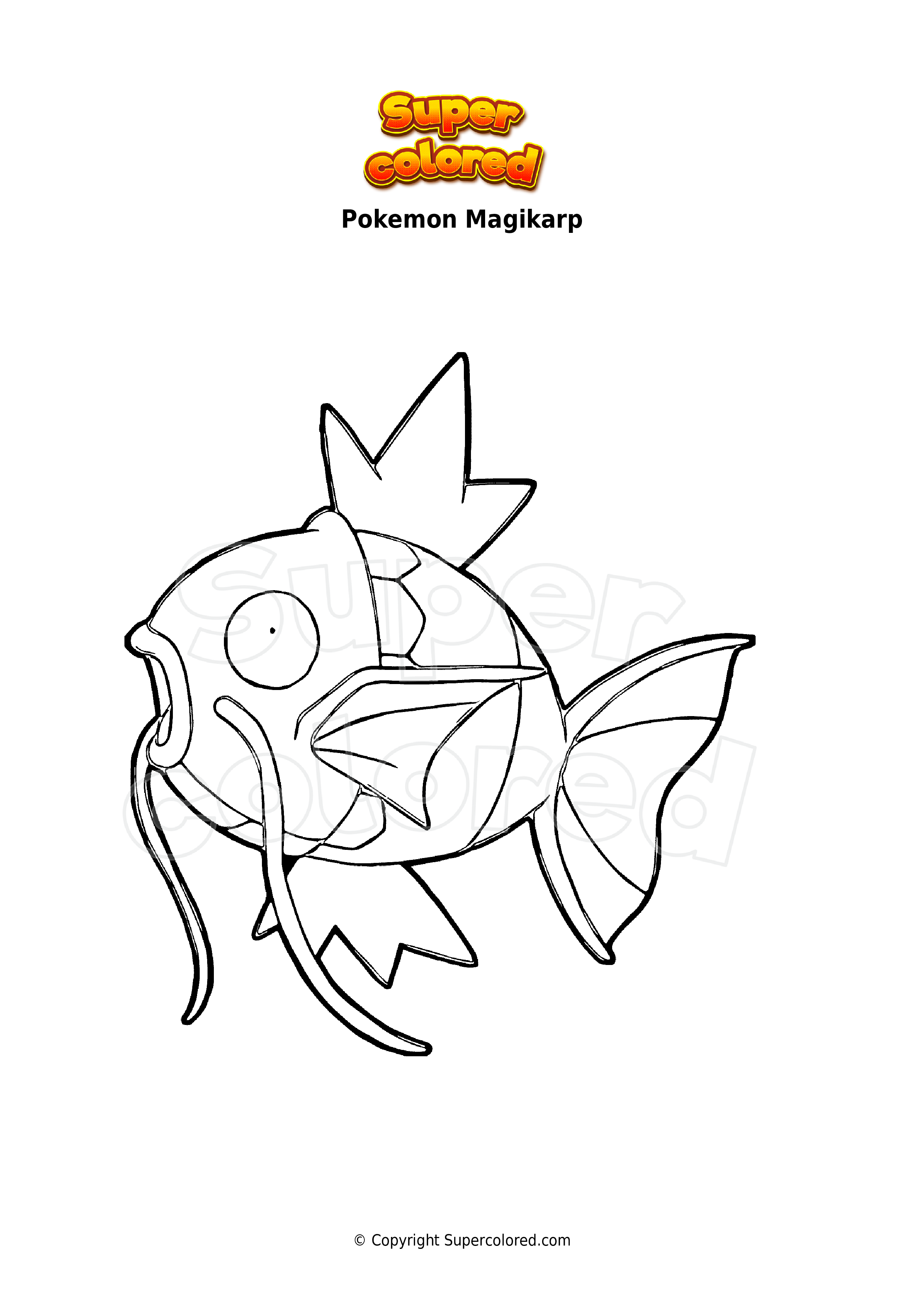 Coloring page pokemon magikarp