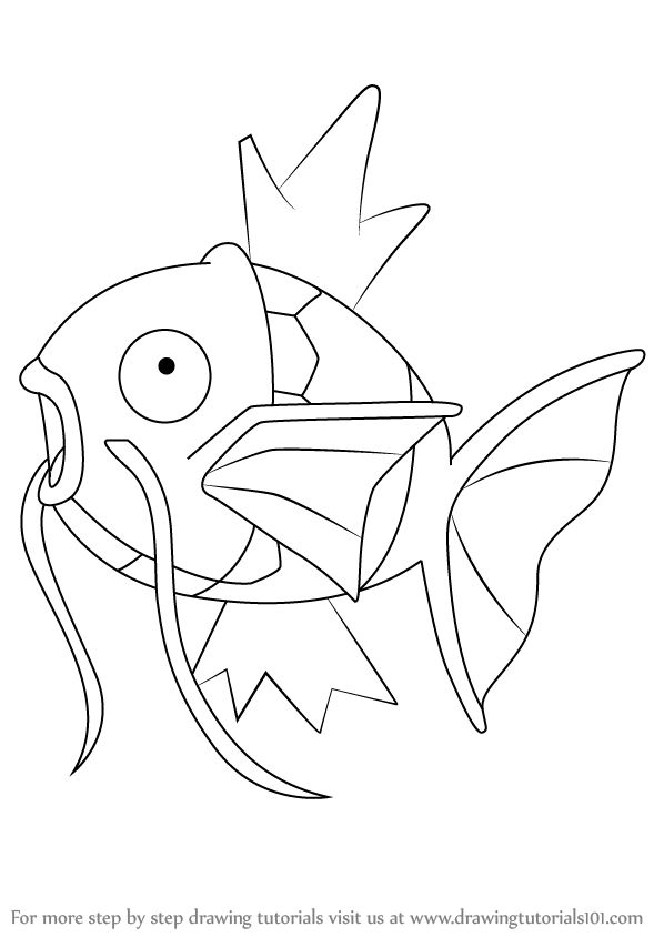 Learn how to draw magikarp from pokemon pokemon step by step drawing tutorials pokemon skizze pokemon zeichnen pokemon zum ausmalen