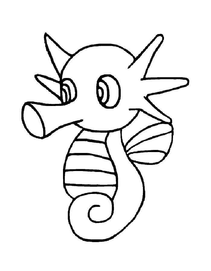 Online coloring pages coloring page seahorse pokemon download print coloring page