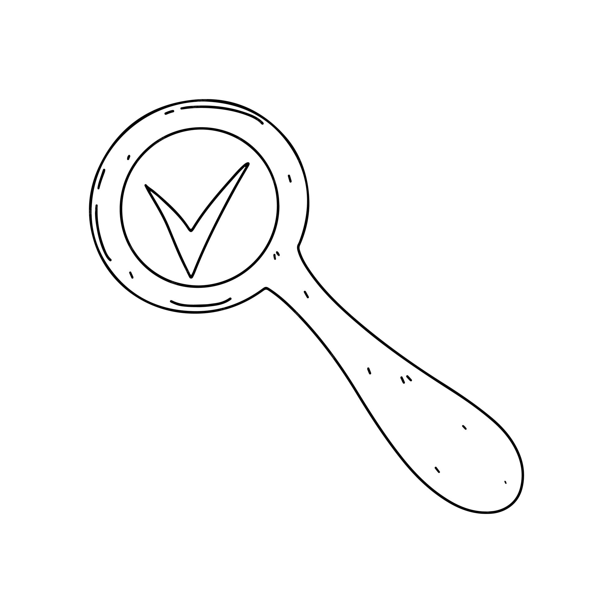 Premium vector magnifying glass hand drawn doodle style vector illustration isolated on white coloring page