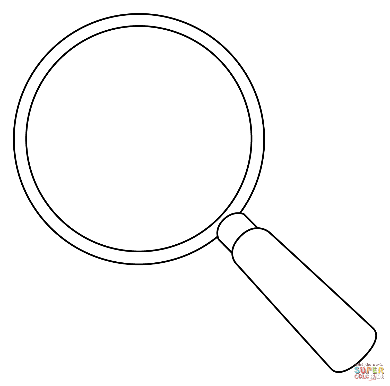Magnifying glass tilted left emoji coloring page free printable coloring pages