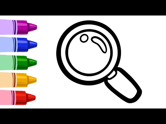 Magnifying glass drawing painting and coloring for kids toddlersdraw magnifying glass glass