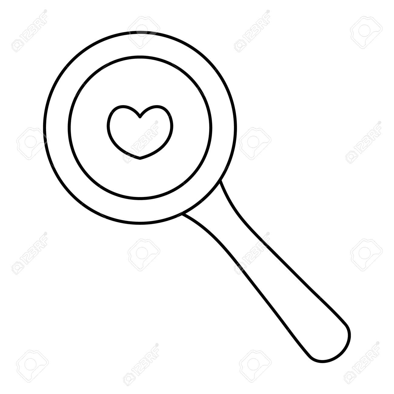 Loupe sketch searching for love glass instrument vector illustration coloring book for children outline on an isolated white background valentines day royalty free svg cliparts vectors and stock illustration image