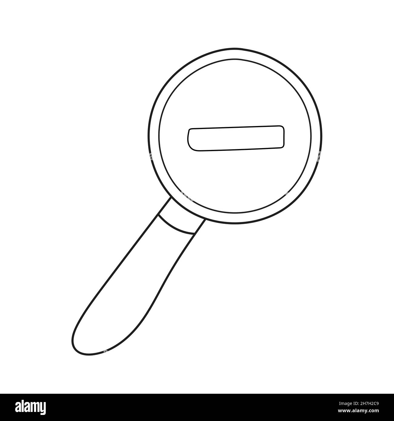 Color image cartoon magnifying glass hi