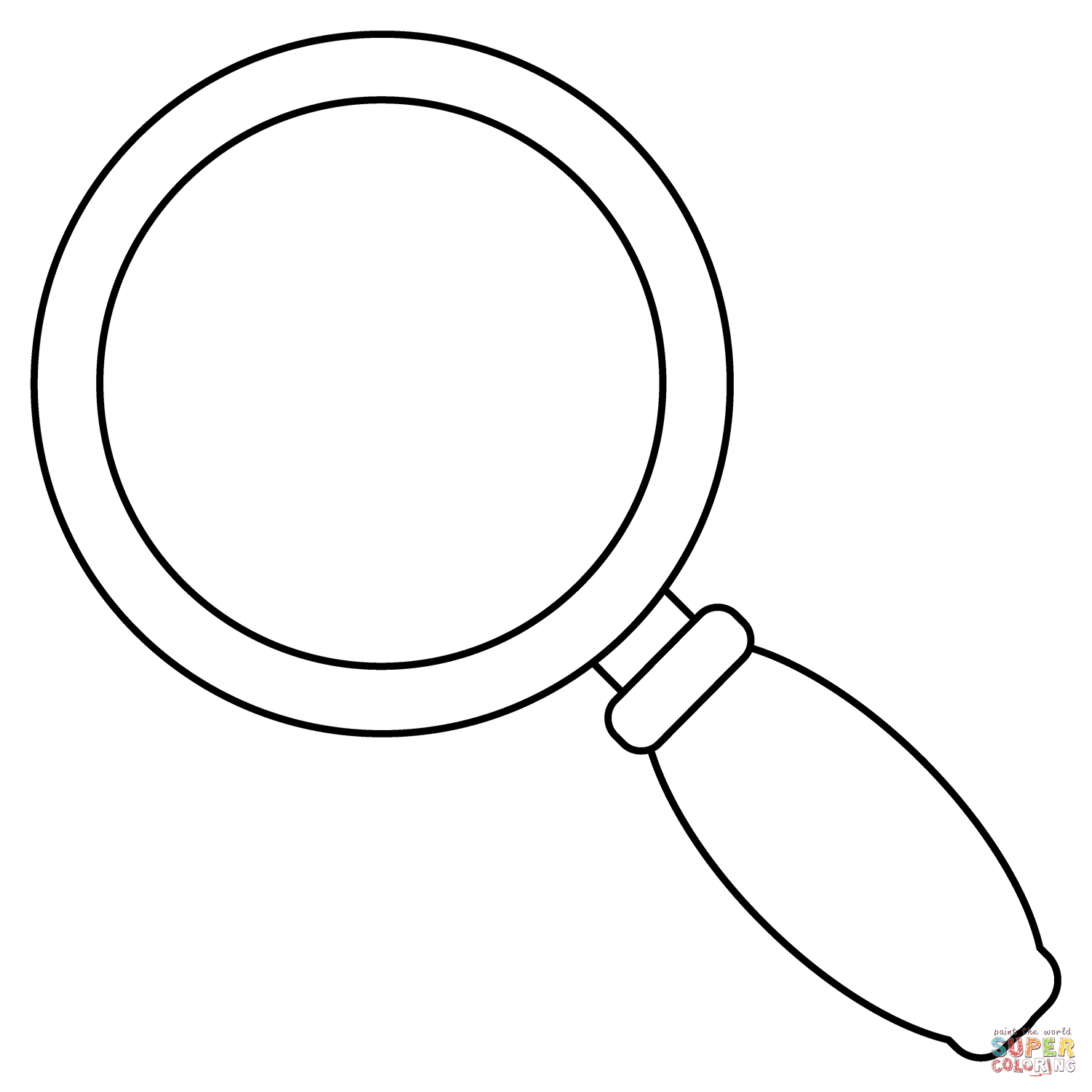 Magnifying glass tilted left emoji coloring page free printable coloring pages