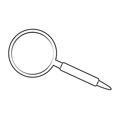 Magnifying glass lens zoomer loupe coloring page for kids