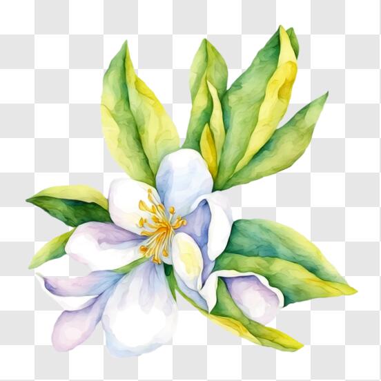 Download beautiful apple blossom watercolor painting png online