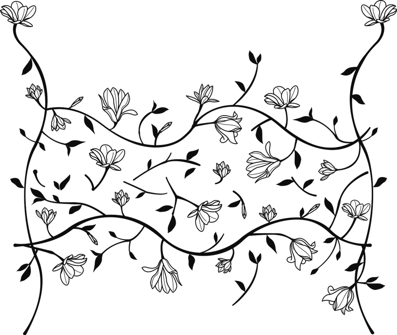 Magnolia floral floral wall decal