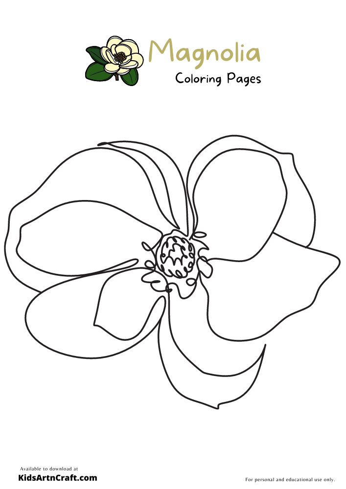 Magnolia coloring pages for kids â free printables