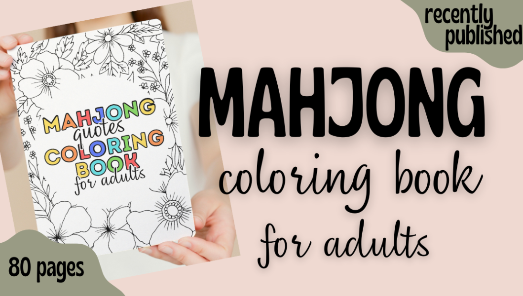 Mahjong coloring book for adults