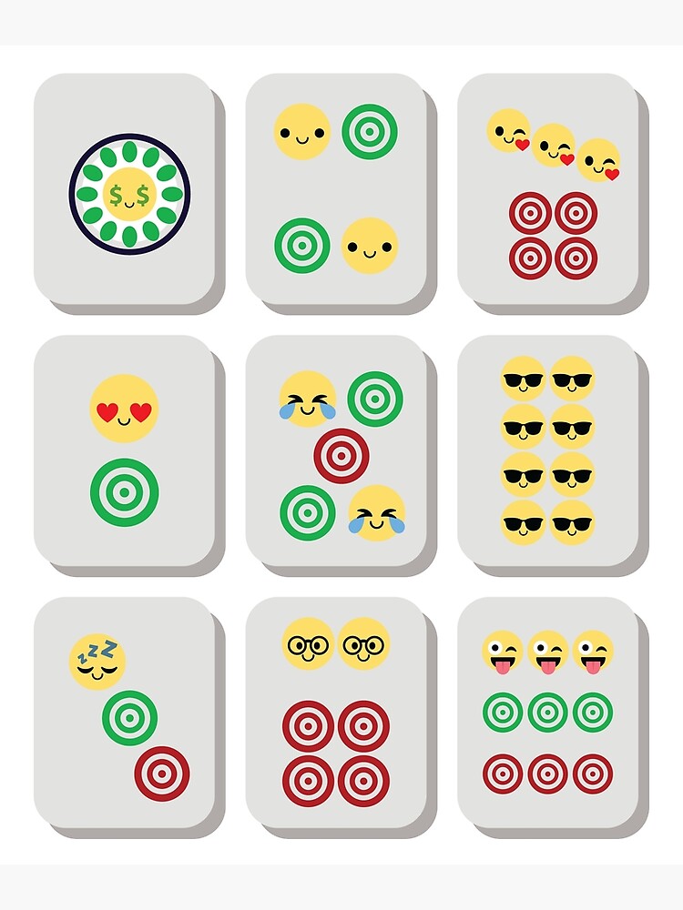 Mahjong emoji postcard for sale by hippoemo