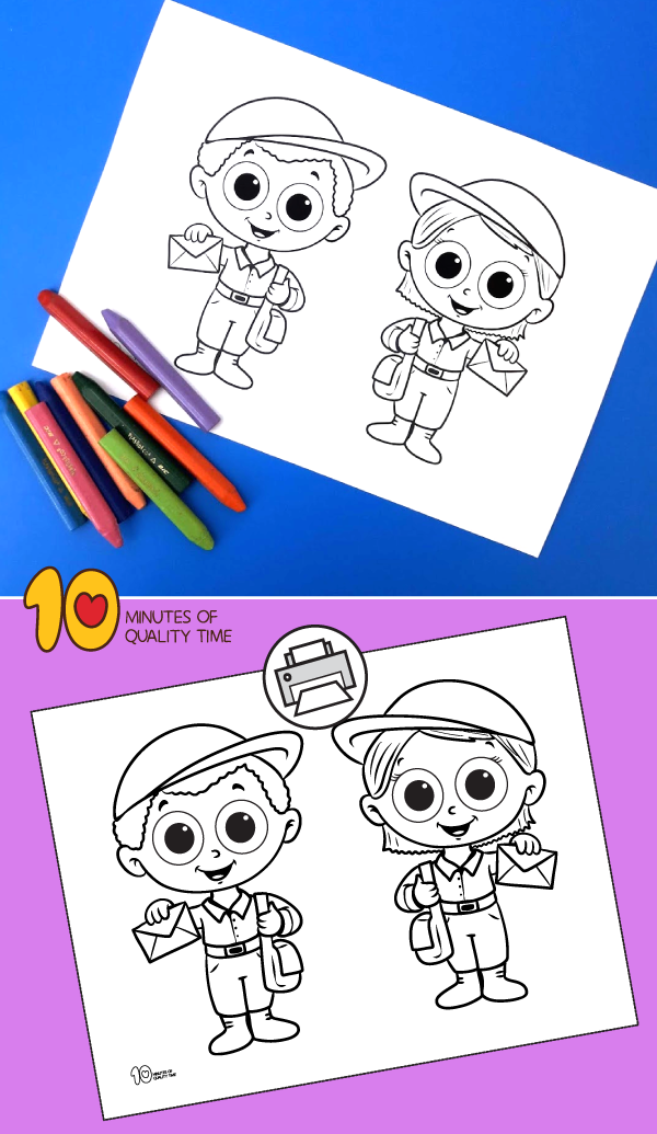 Mail carrier coloring page â minutes of quality time