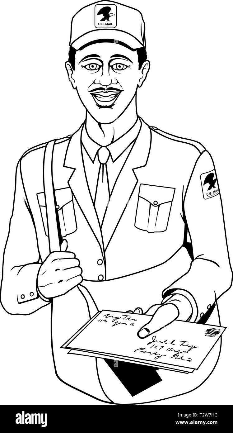 Postal carrier black and white stock photos images