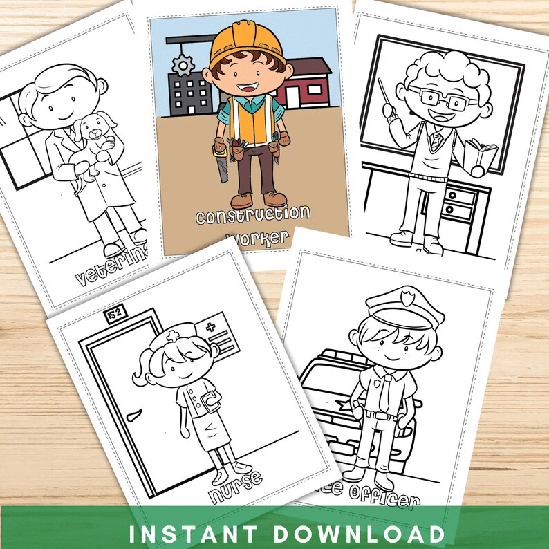 Free munity helpers coloring pages
