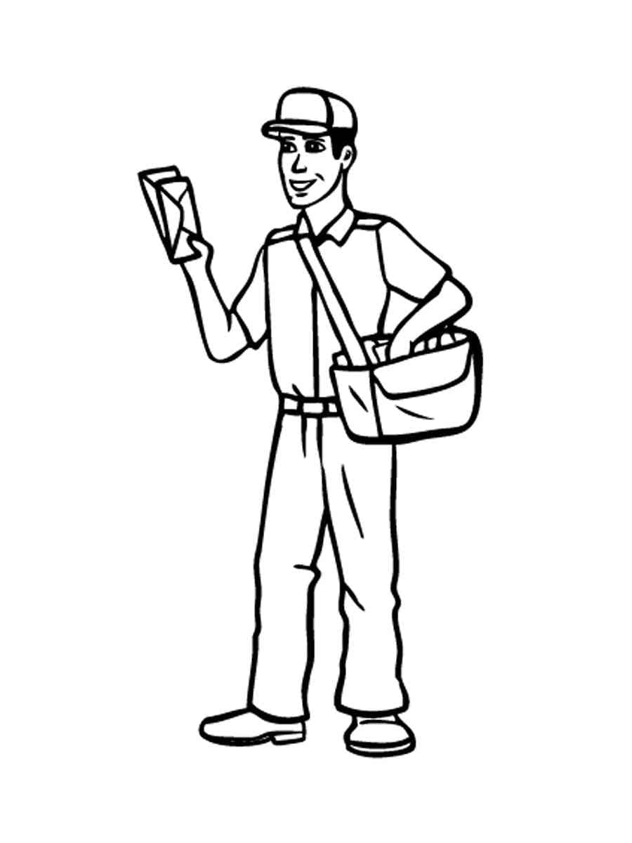 Mail carrier brings us letters coloring page