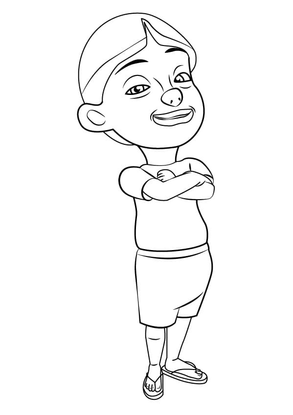 Mail from upin ipin coloring page