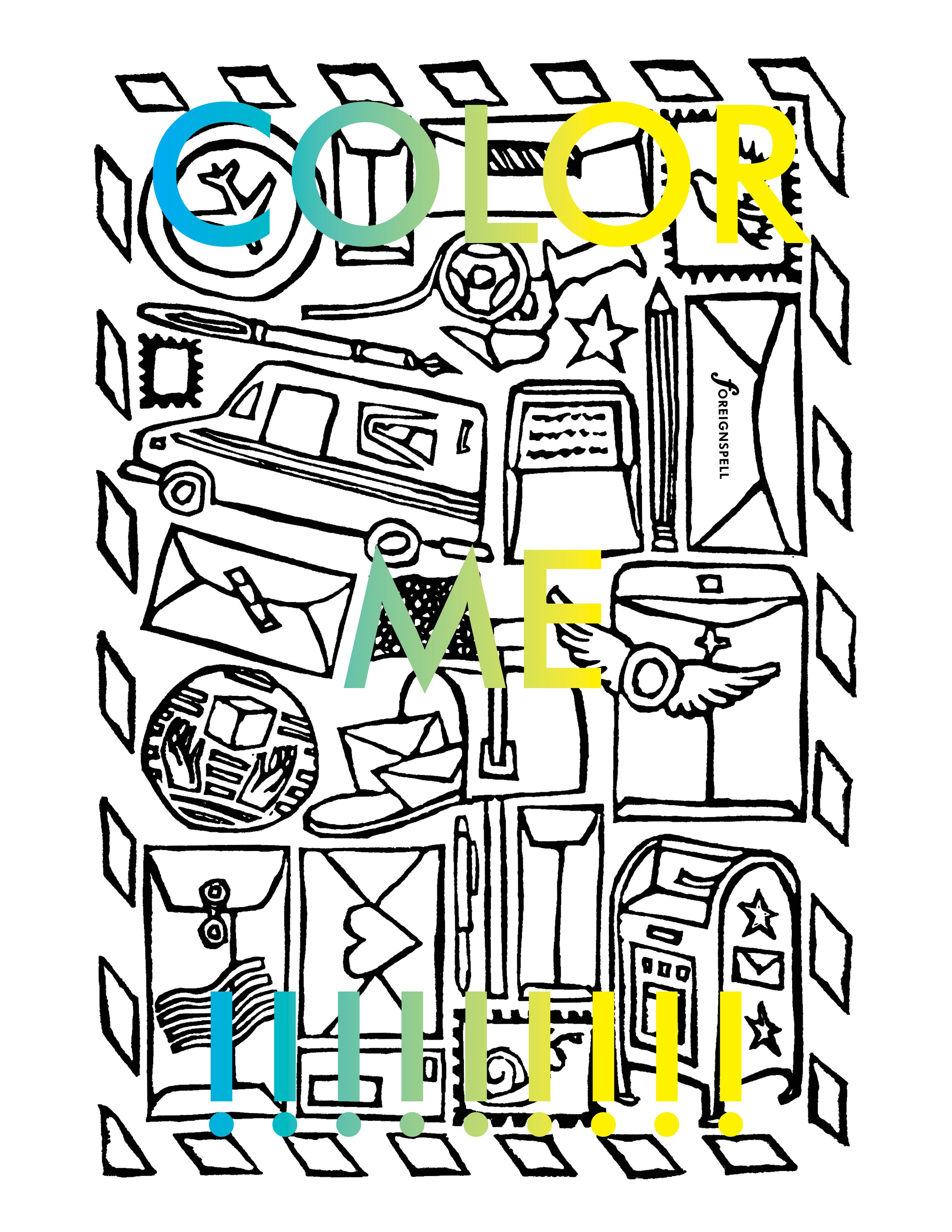 Postal service coloring page digital download â