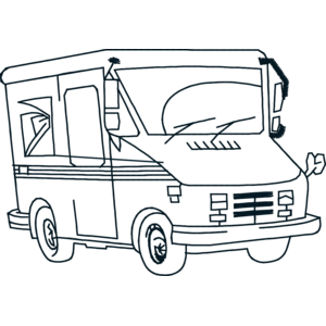 Mail truck outline