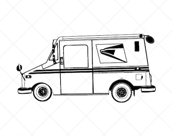 Us postal delivery mail truck clipart