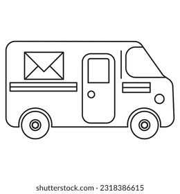 Stock vektor âmail truck little kids coloring pageâ bez autorskãch poplatkå