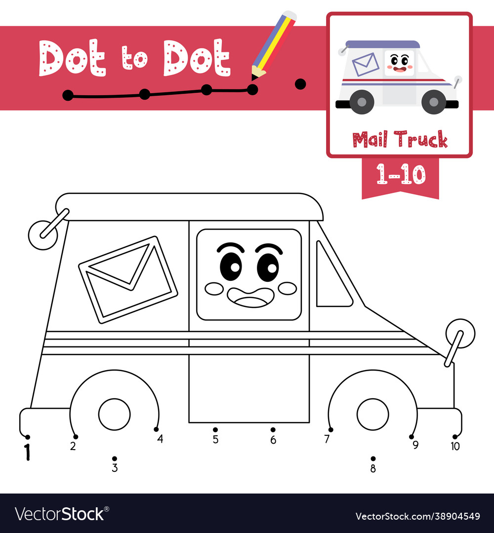 Dot to educational game and coloring book vector image
