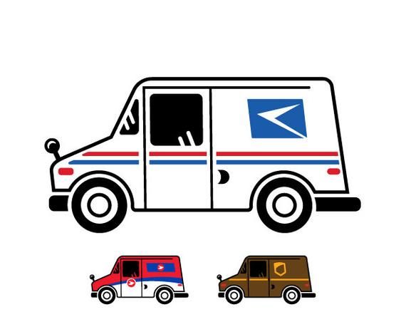 Mail truck svg file postal truck svg post office clip art delivery truck svg cut files for cricut cameo silhouette cut file