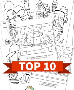 Vehicles coloring page