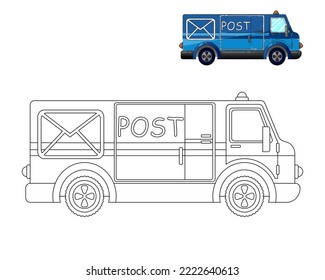 Set postal service mail delivery truck stock vector royalty free